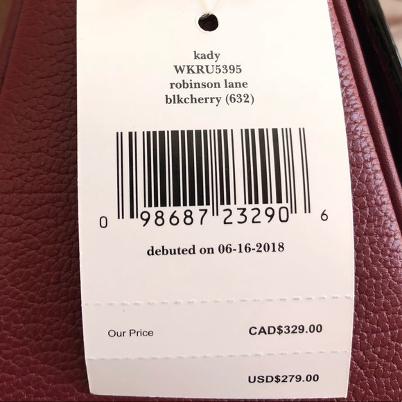 NWT Kate Spade Maroon Leather Crossbody Bag - Picture 8 of 8